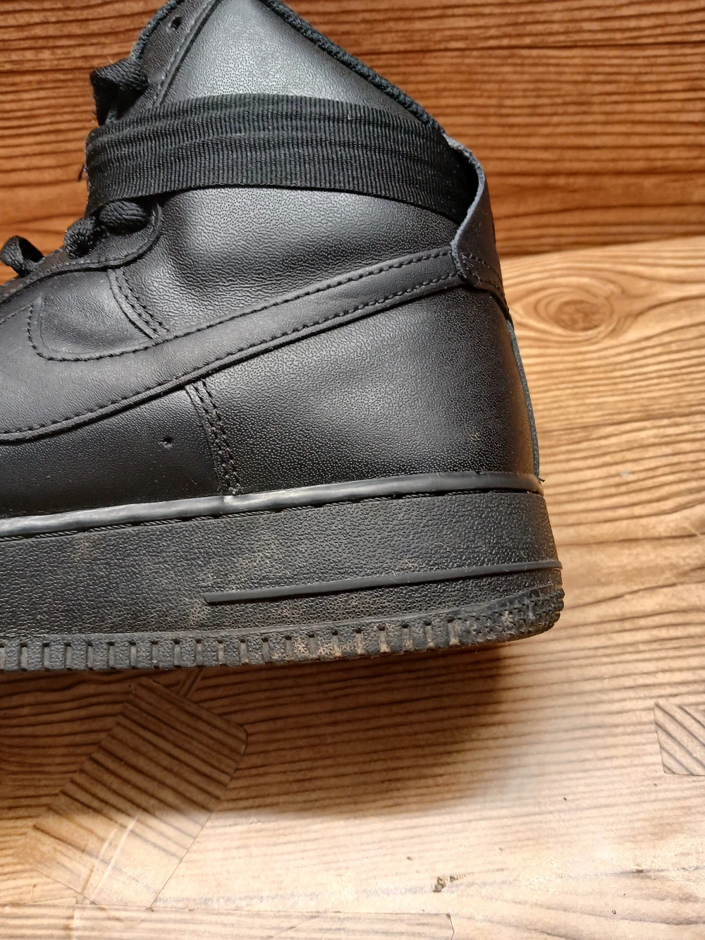 Nike Airforce 1 High-Top Men's Black Leather Sneaker